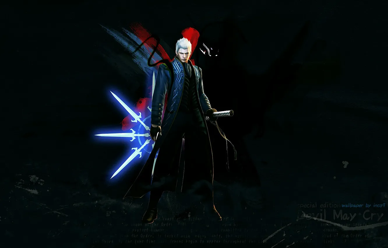 Photo wallpaper background, sword, guy, Devil May Cry 4