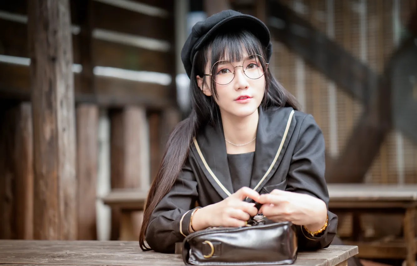 Photo wallpaper girl, portrait, Asian