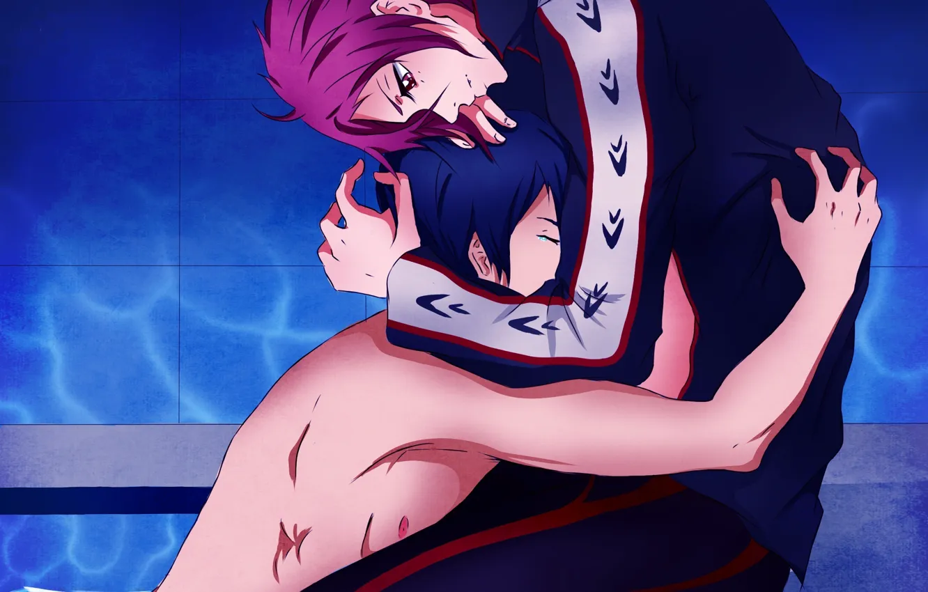 Photo wallpaper romance, art, hugs, guy, free