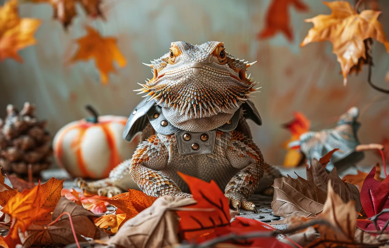 Photo wallpaper Halloween, neural network, look, holiday, AI art, autumn, the scenery, pose