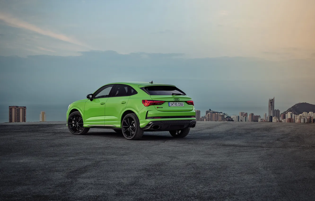 Photo wallpaper Audi, the evening, rear view, crossover, Sportback, 2020, RS Q3