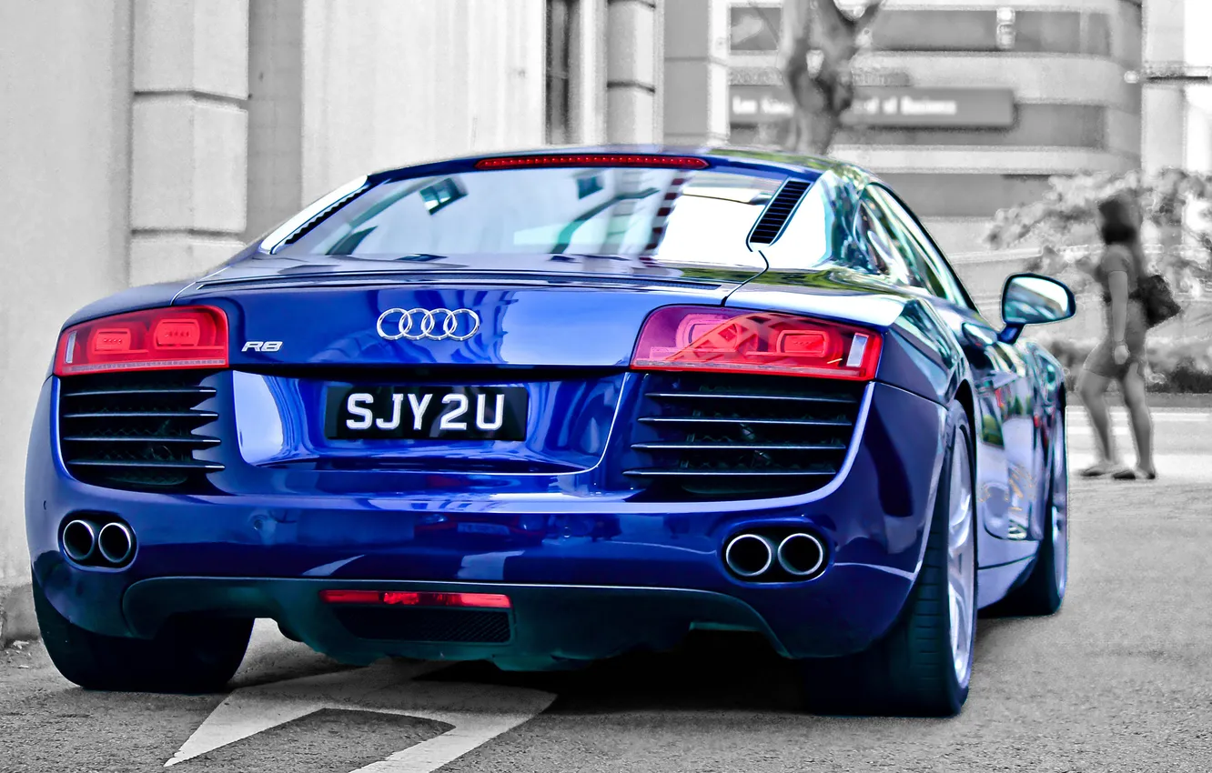 Photo wallpaper blue, Audi, Audi, tuning, back