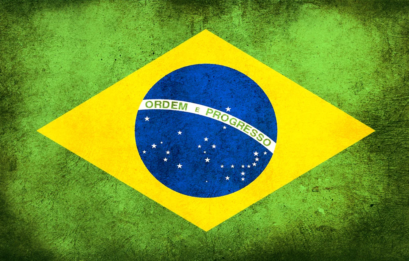 Photo wallpaper flag, dirt, Brazil