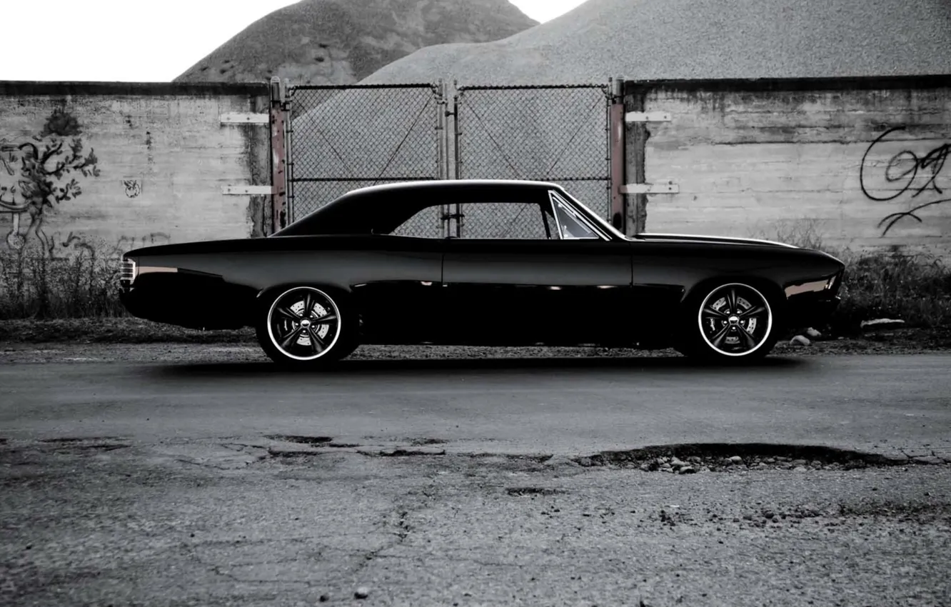 Photo wallpaper Chevrolet, black, Chevelle, right side, The Sickness