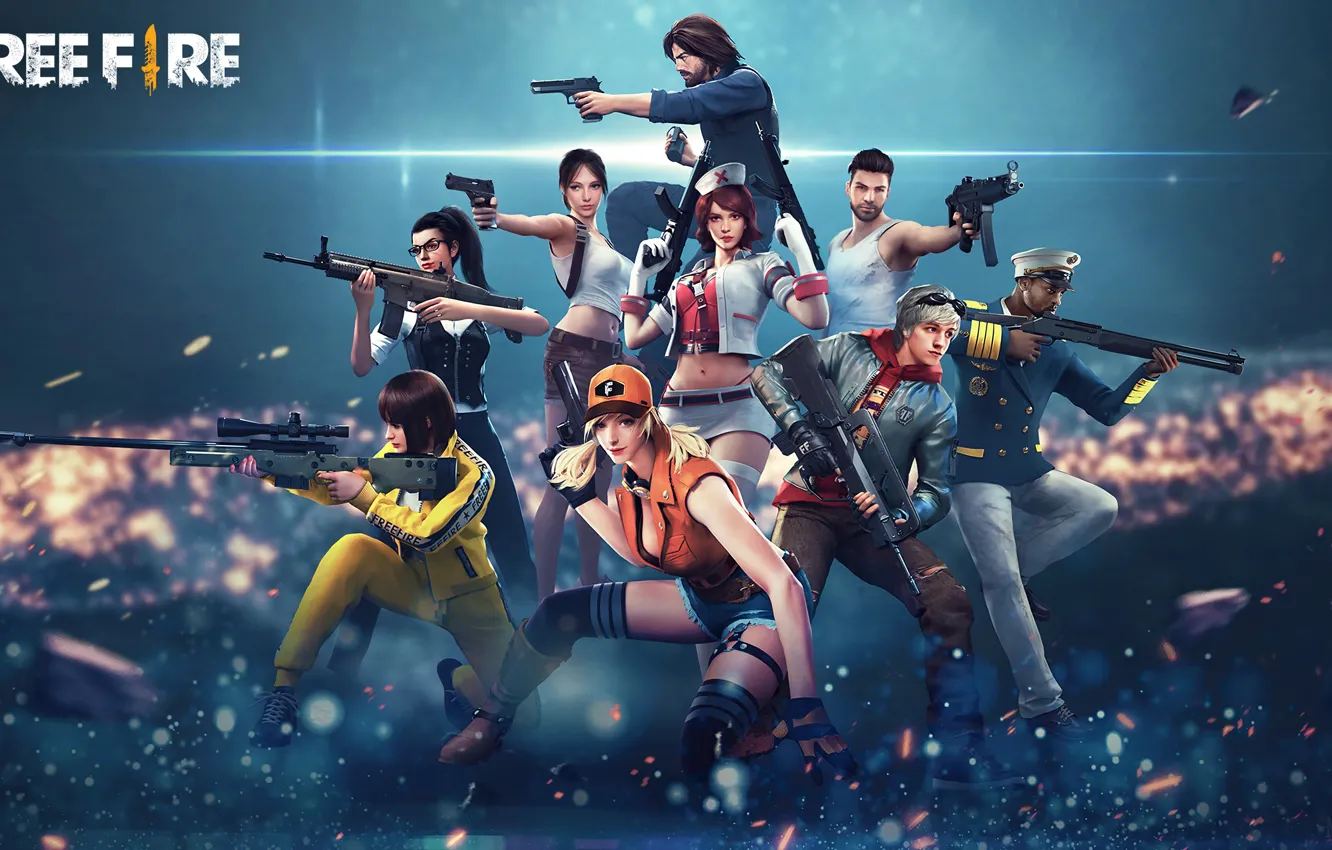 Photo wallpaper weapons, the game, sparks, game, poster, characters, Characters, Battle Royale