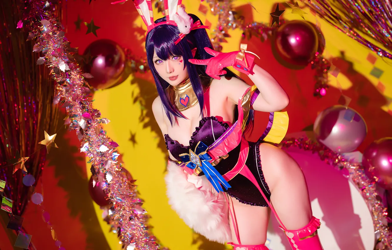 Photo wallpaper anime, model, women, cosplay, asian, anime girls, balloon, Hoshilily