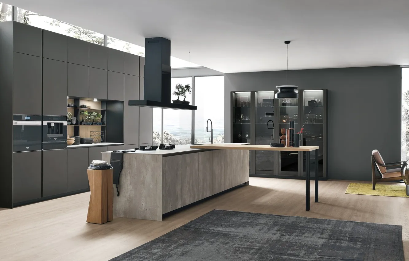 Photo wallpaper style, interior, Italian design, Villa, Modern kitchen