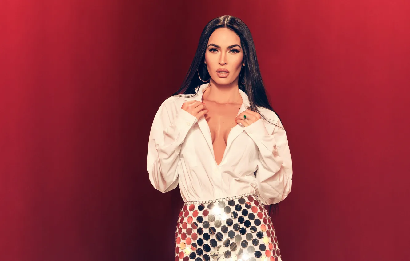 Photo wallpaper look, Megan Fox, pose, Megan Fox, model, skirt, portrait, actress