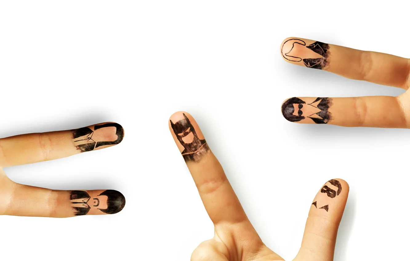 Photo wallpaper white, background, figure, fingers