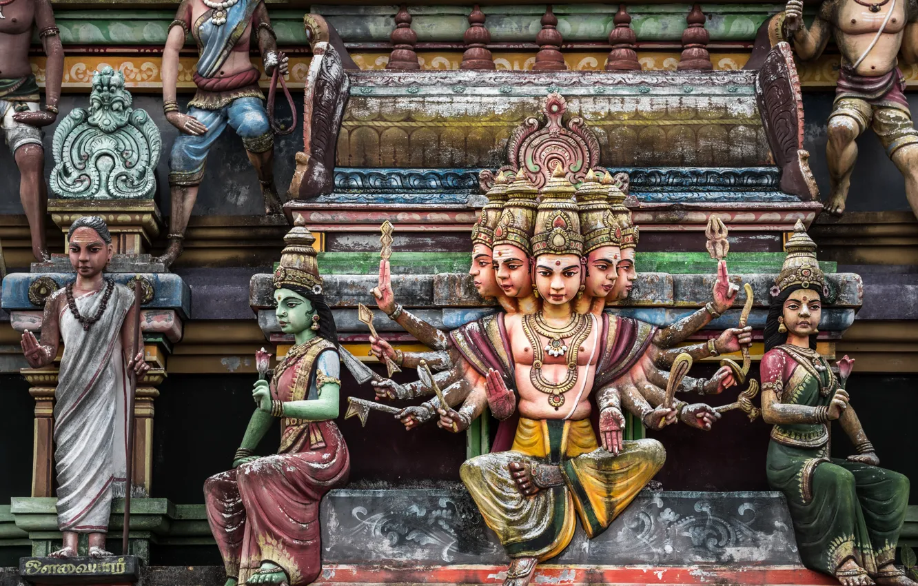 Photo wallpaper Maurice, Hindu god, 12 arms, 5 faces