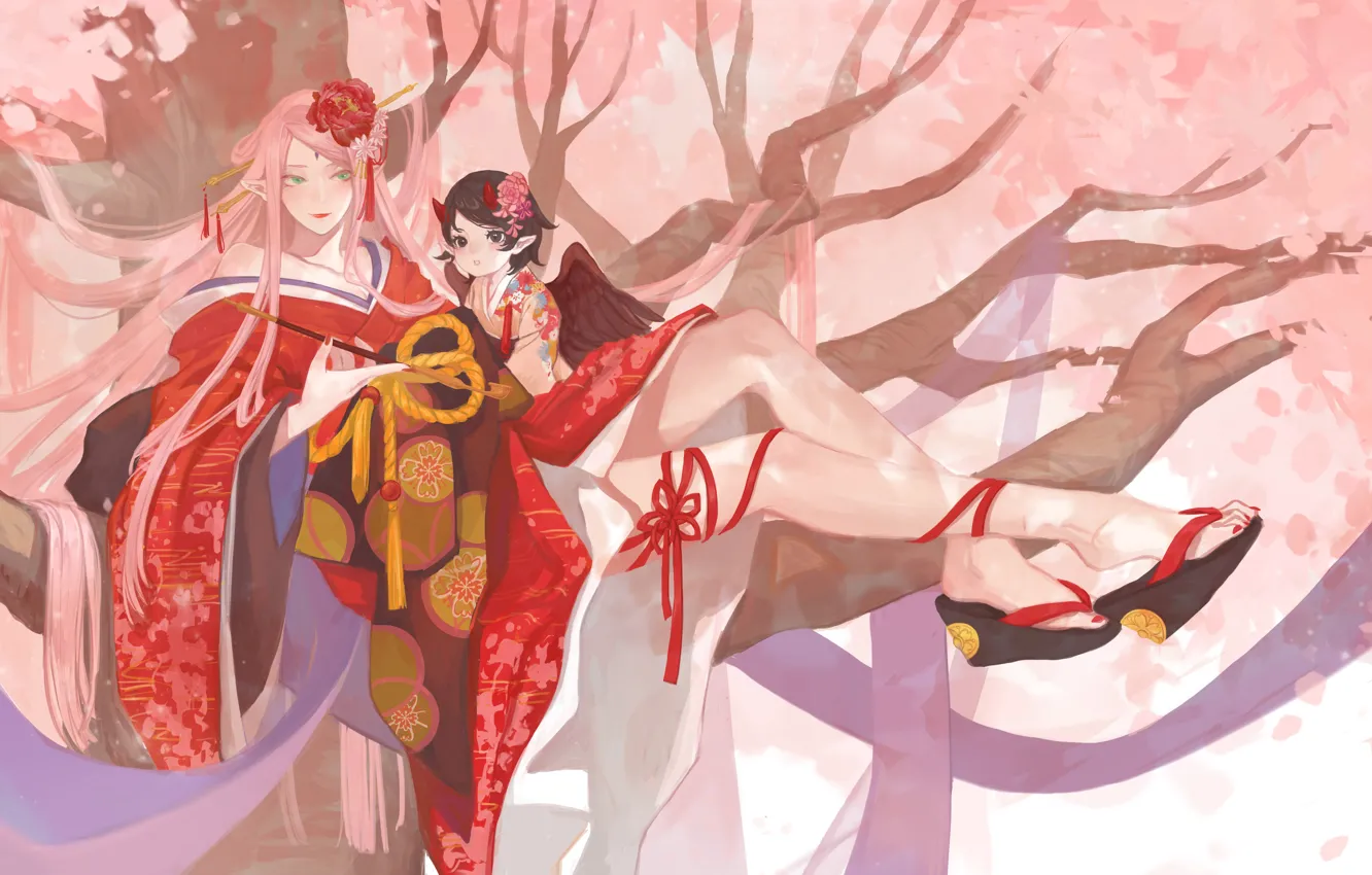 Photo wallpaper Sakura, flowering, naruto, art, mythical creatures, Sakura Haruno, In Sarah Uchiha, by translucent body