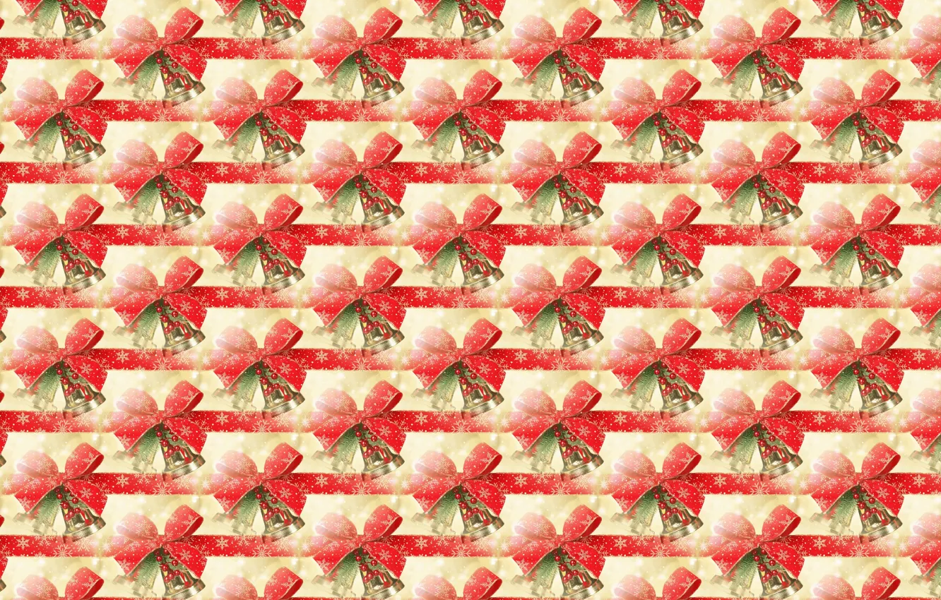 Photo wallpaper holiday, new year, texture, art, bells, bow