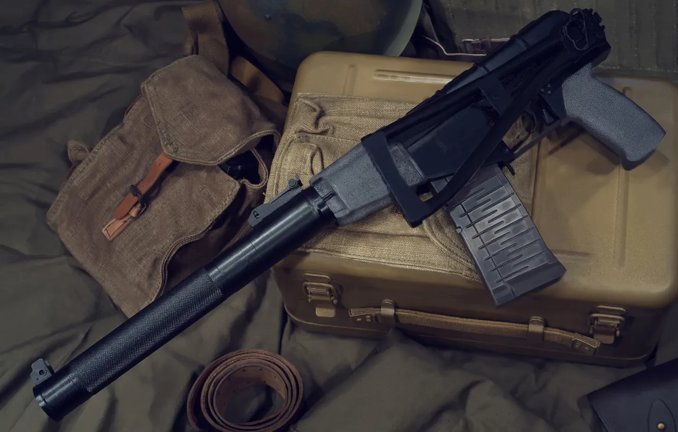 Photo wallpaper machine, USSR, camouflage, Russia, strap, cartridges, helmet, shop