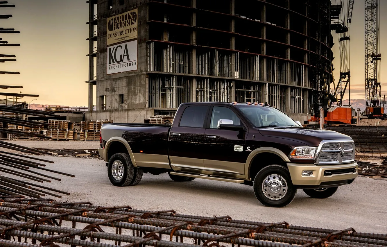 Photo wallpaper machine, construction, building, SUV, Dodge, Dodge, pickup, duty