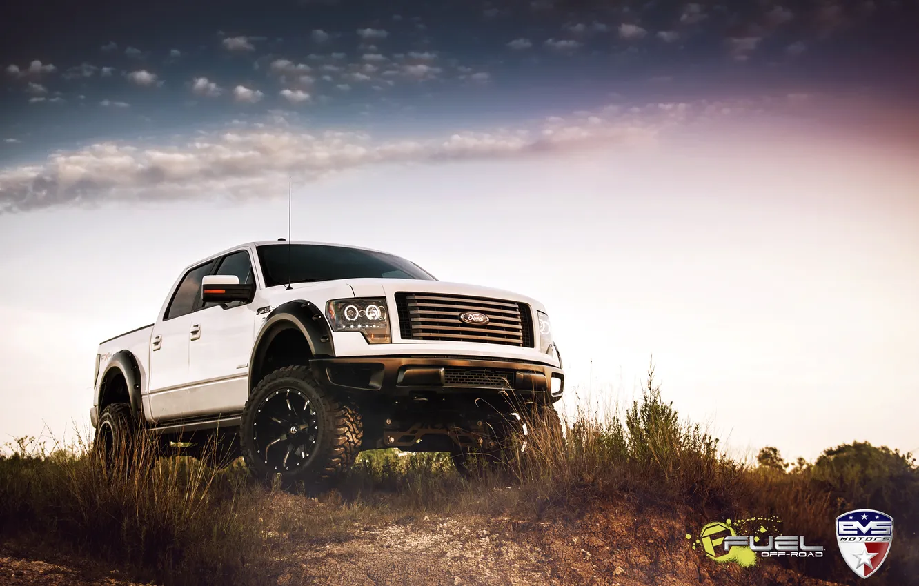 Photo wallpaper white, the sky, clouds, jeep, ford, EVS Fuel FX4 11