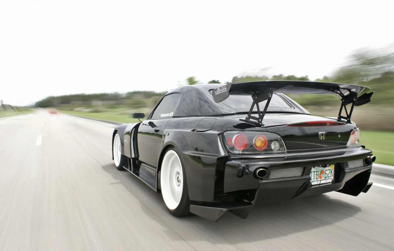 Photo wallpaper road, tuning, speed, Honda, S2000