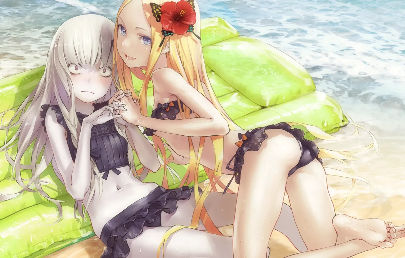 Photo wallpaper Sea, Beach, Girls, Fate / Grand Order, The destiny of a great campaign, Inflatable mattress