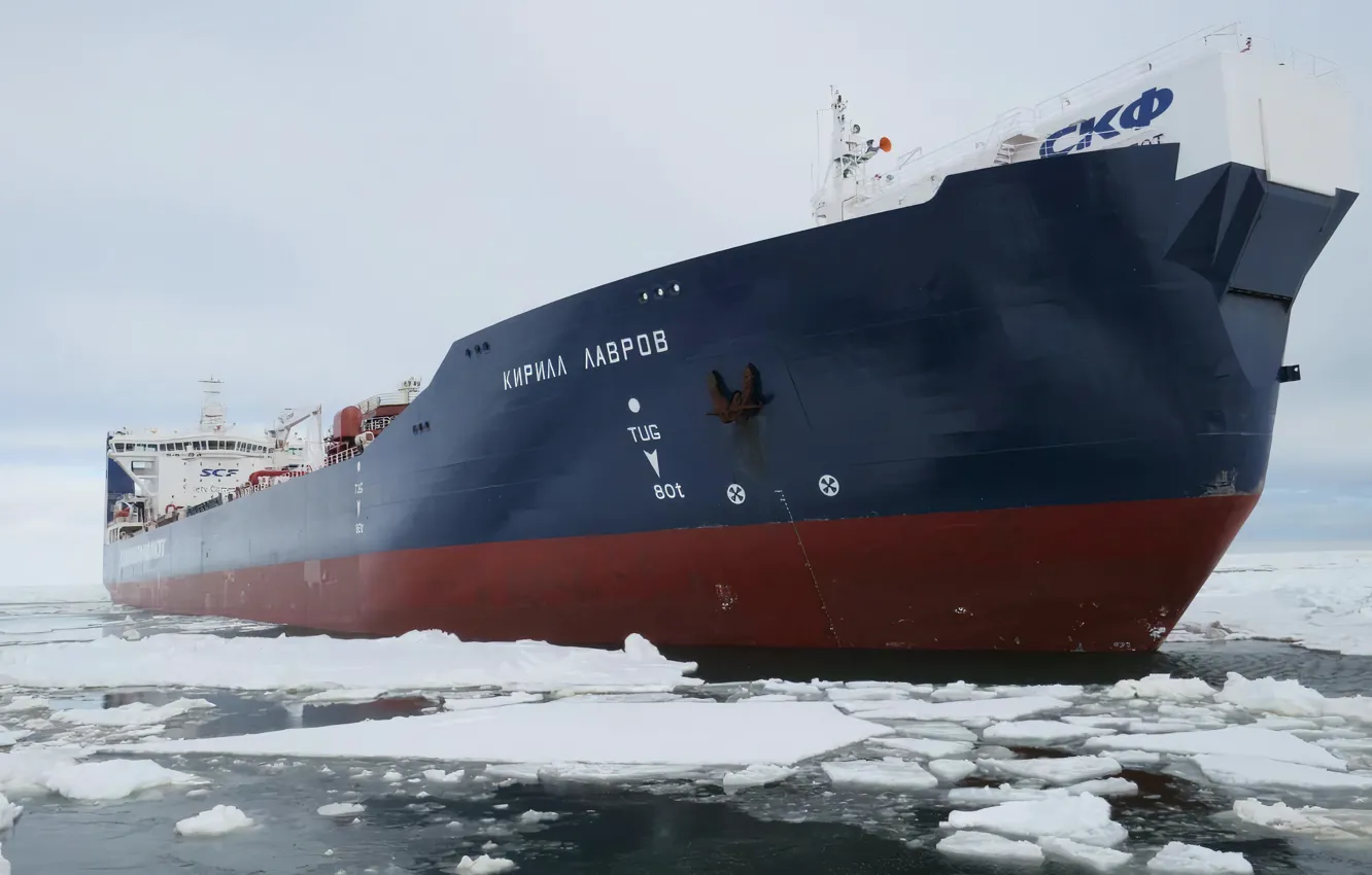 Photo wallpaper sea, tanker, Kirill Lavrov, Prirazlomnaya