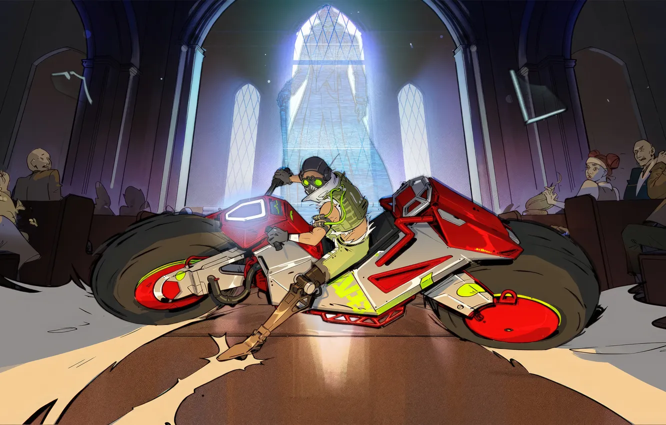 Photo wallpaper Motocycle, Game Art, Octane, Apex Legends, apex legends art, apex art