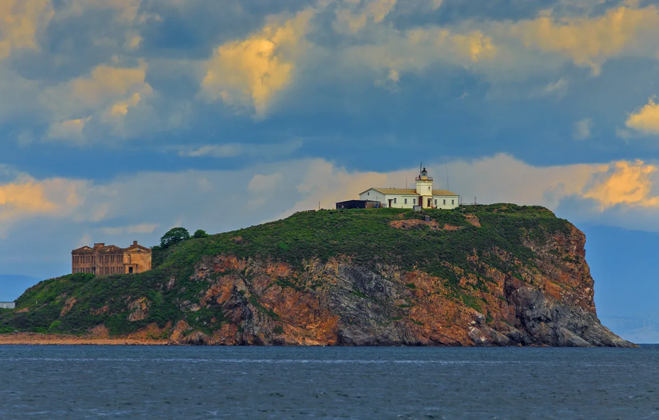 Photo wallpaper sea, lighthouse, island Skryplev