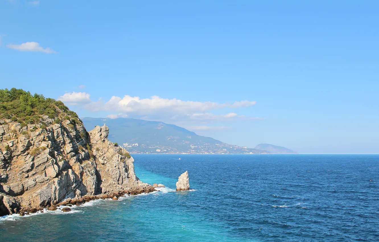 Photo wallpaper sea, mountains, nature, Crimea