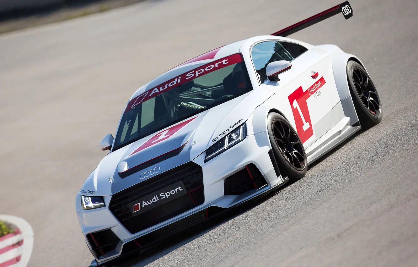 Photo wallpaper Audi, Audi, track, front view, track, road, Sport, racing car