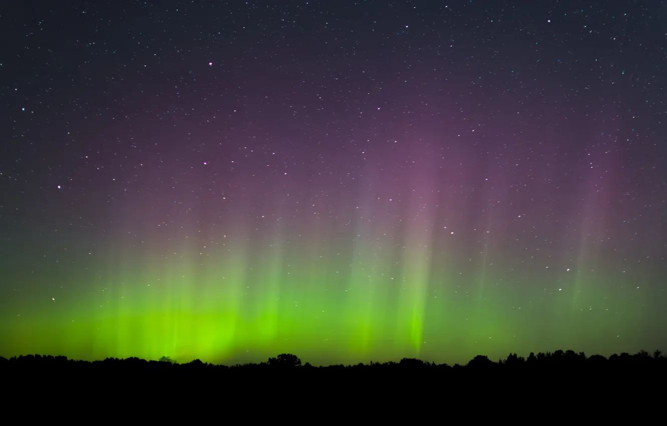 Photo wallpaper the sky, stars, night, Northern lights