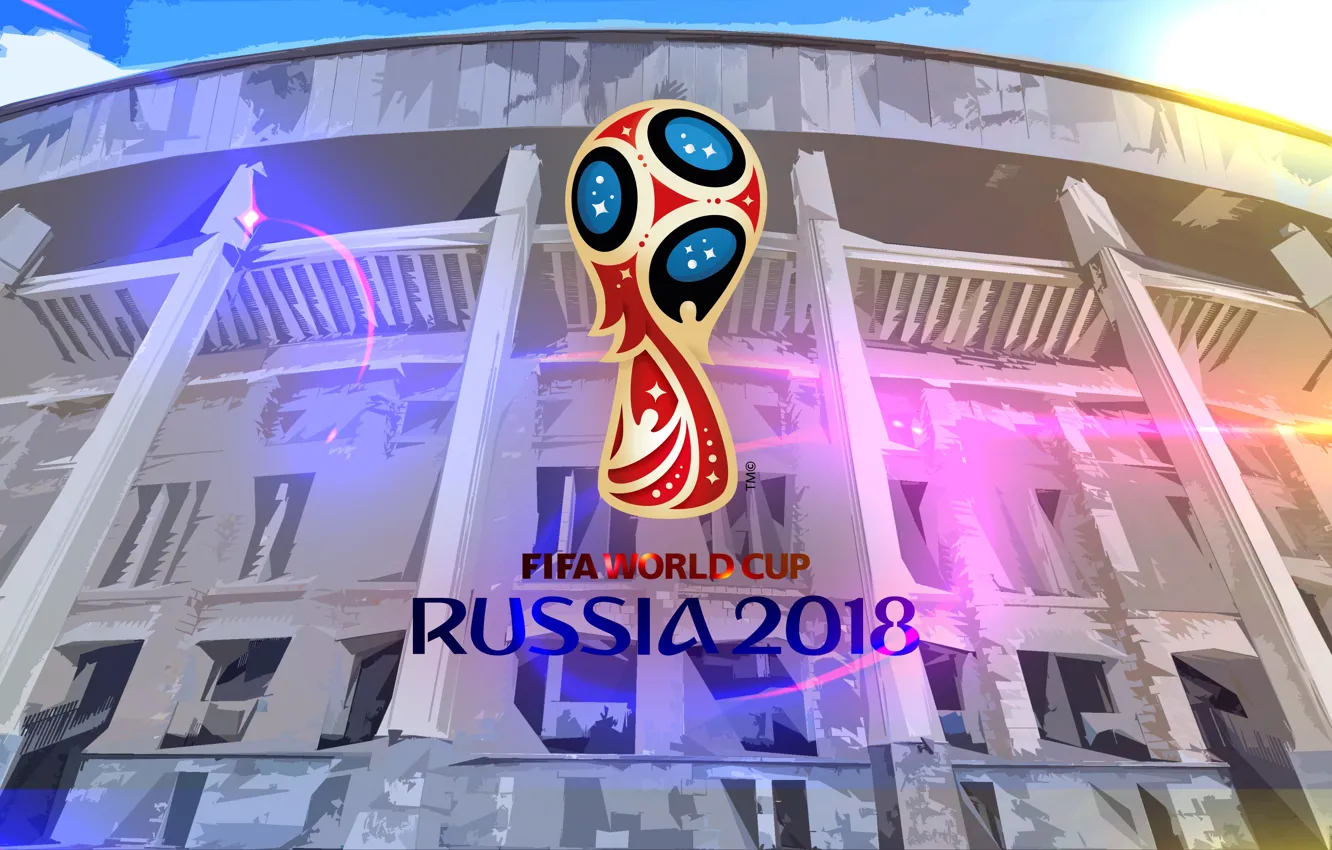Photo wallpaper Sport, Logo, Football, Logo, Russia, 2018, Stadium, FIFA