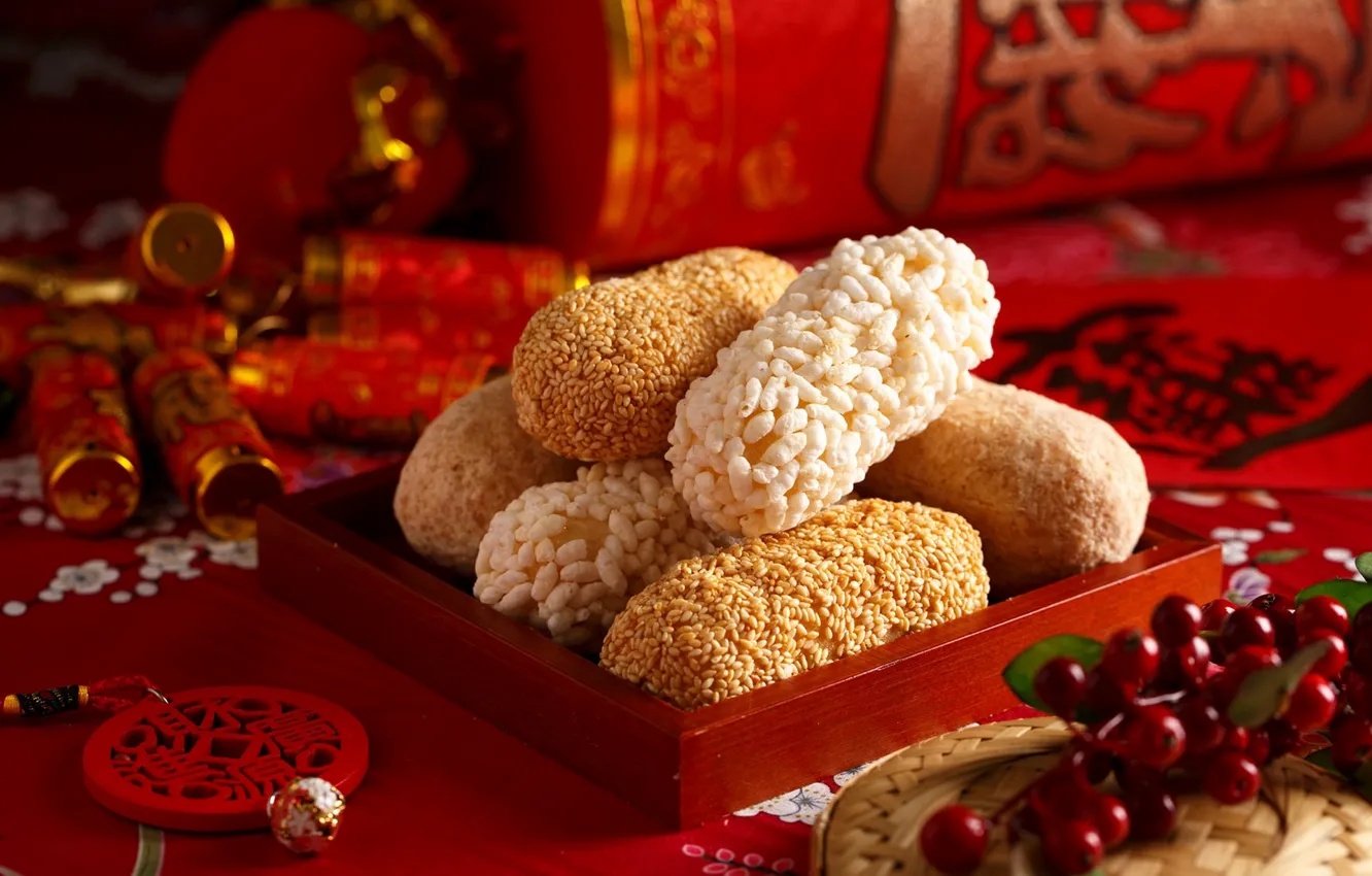 Photo wallpaper cookies, dessert, Chinese