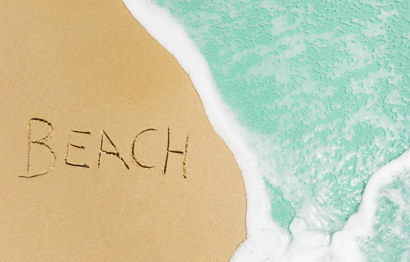 Photo wallpaper sand, sea, wave, beach, summer, summer, beach, sea