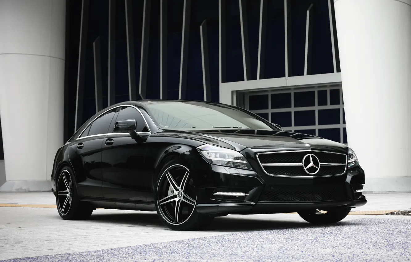 Photo wallpaper lights, Mercedes, wheels, with, CLS550, lowered, smoked, K3 Project