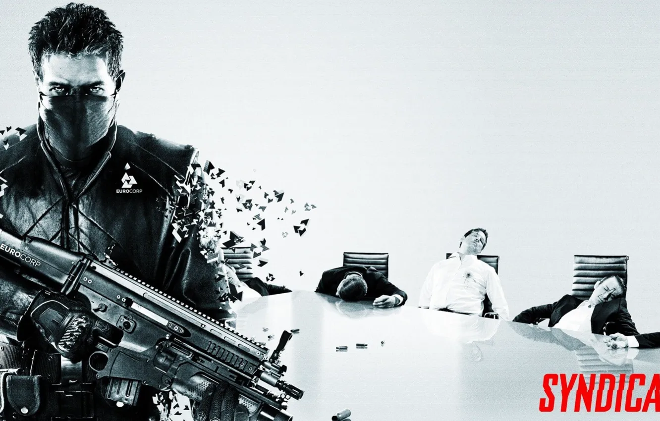 Photo wallpaper death, weapons, table, people, Dead, warrior, mask, soldiers