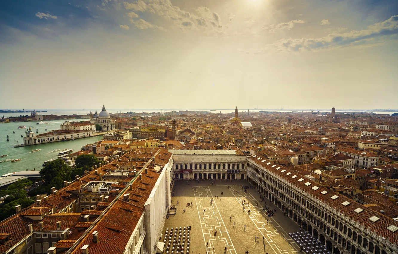 Photo wallpaper panorama, Venice, the sky, beauty, building