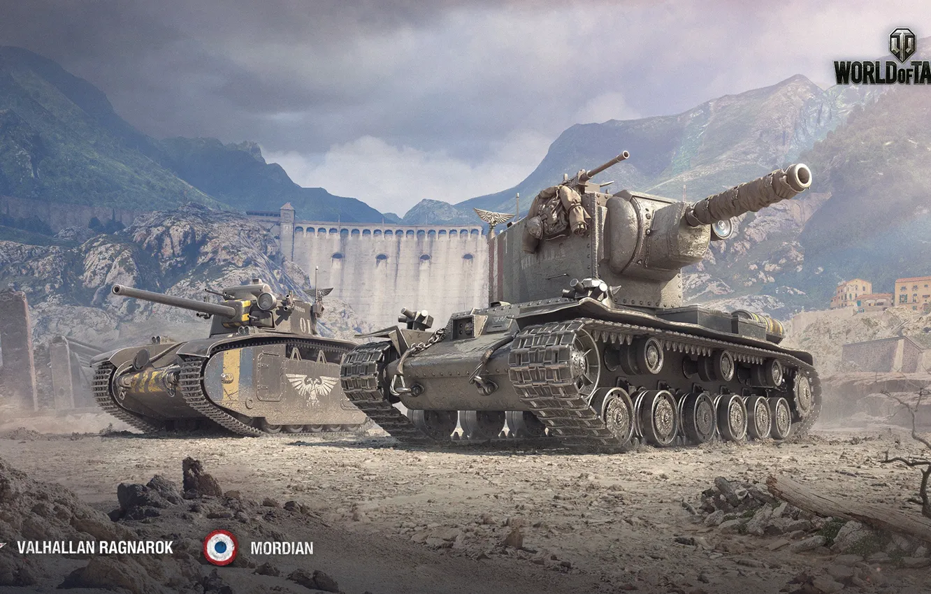 Photo wallpaper tank, heavy gun, world of tank