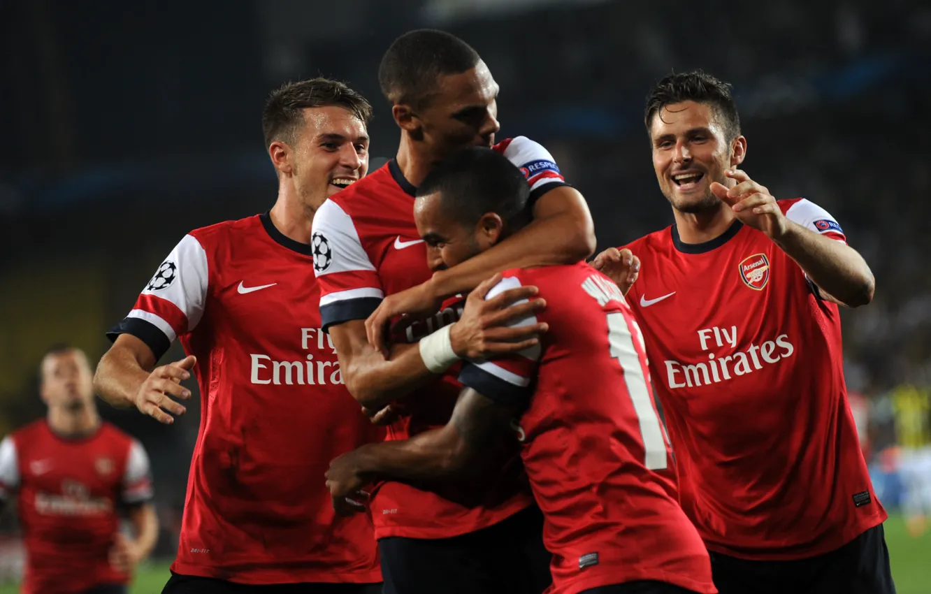 Photo wallpaper Arsenal, goal, Champions League, gunners, Walcott, Football Club, The Gunners, Arsenal FC
