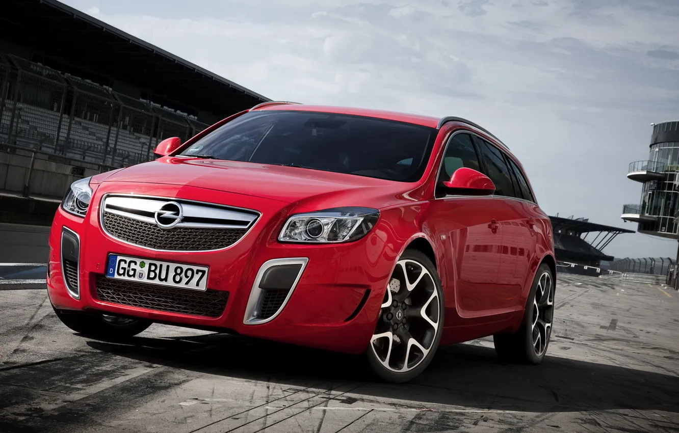 Photo wallpaper machine, red, cars, Opel Insignia OPC Sports Tourer