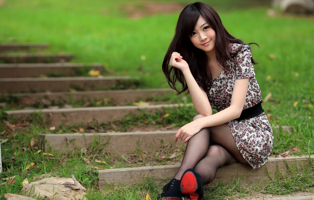 Photo wallpaper summer, look, face, model, dress, legs