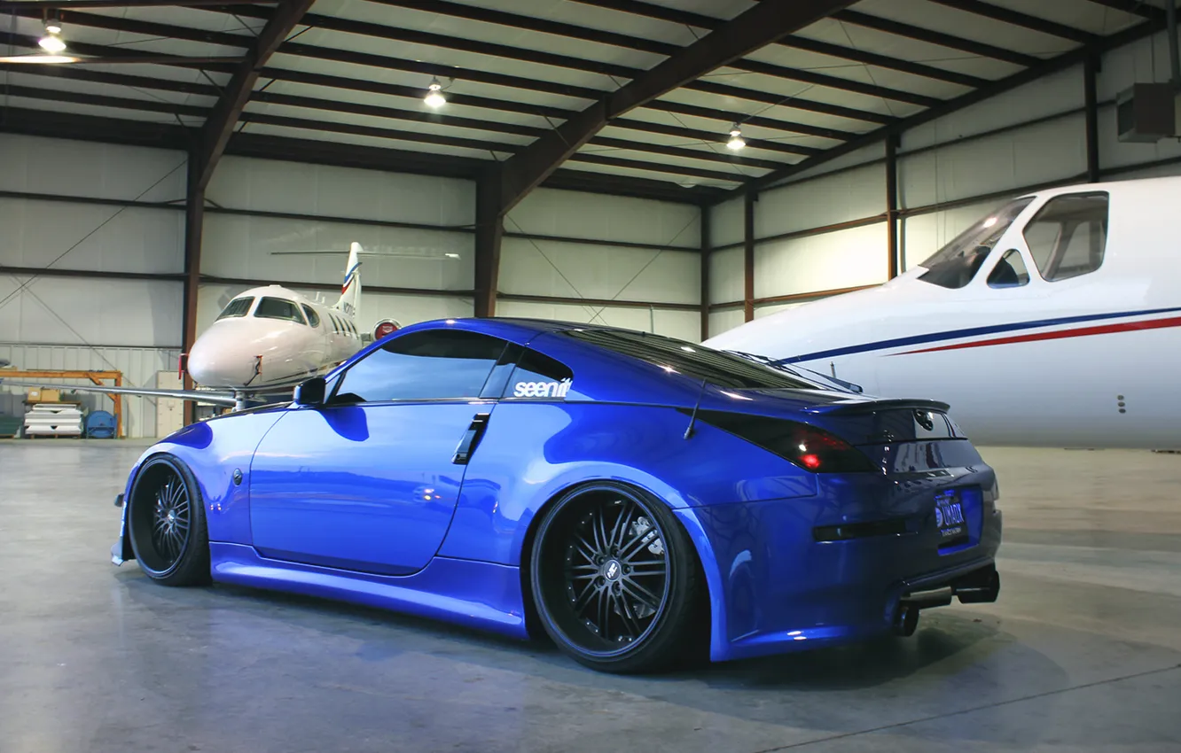 Photo wallpaper nissan, airport, 350z, Nissan, tuning, the point