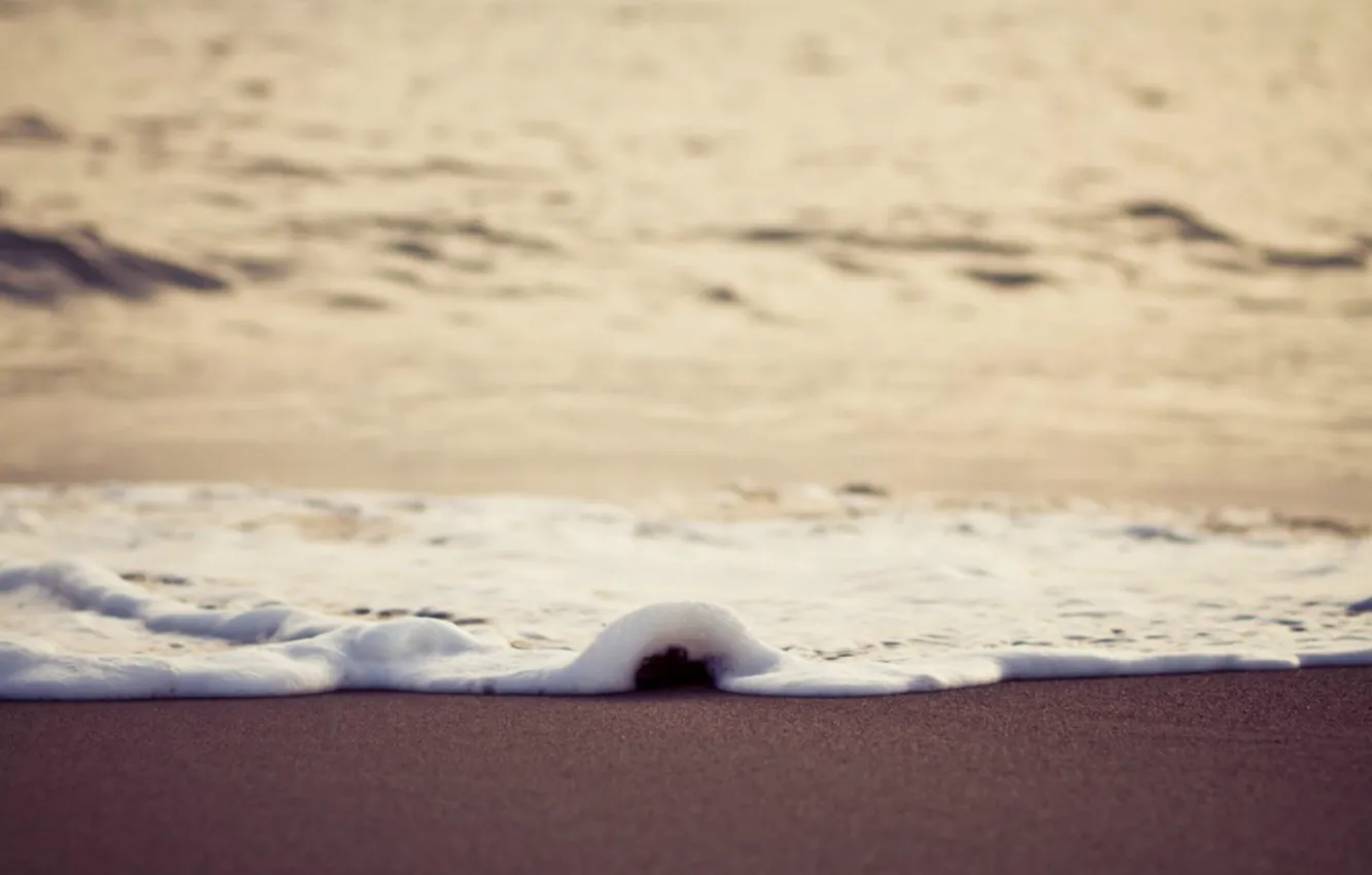 Photo wallpaper wave, foam, shore