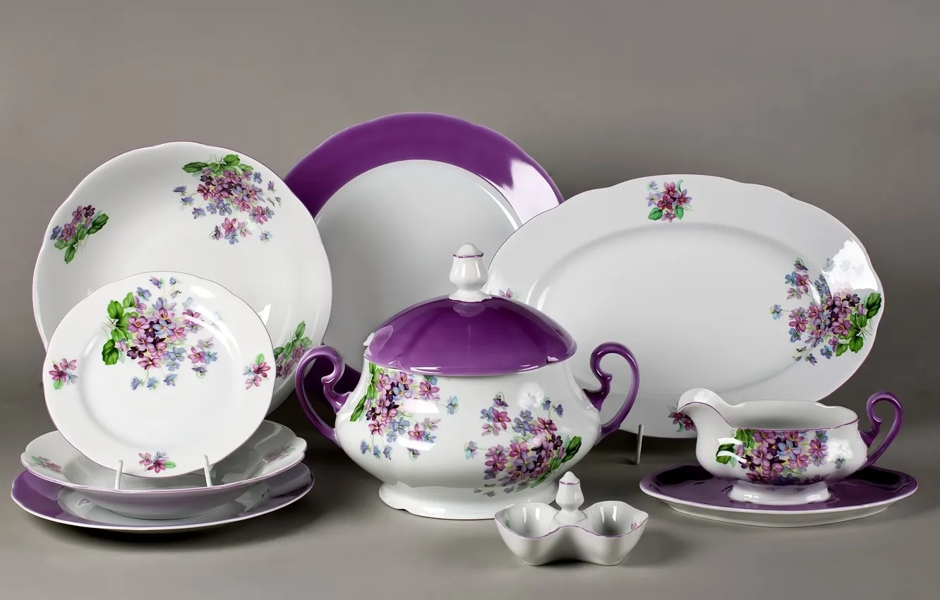 Photo wallpaper dishes, set, ceramics