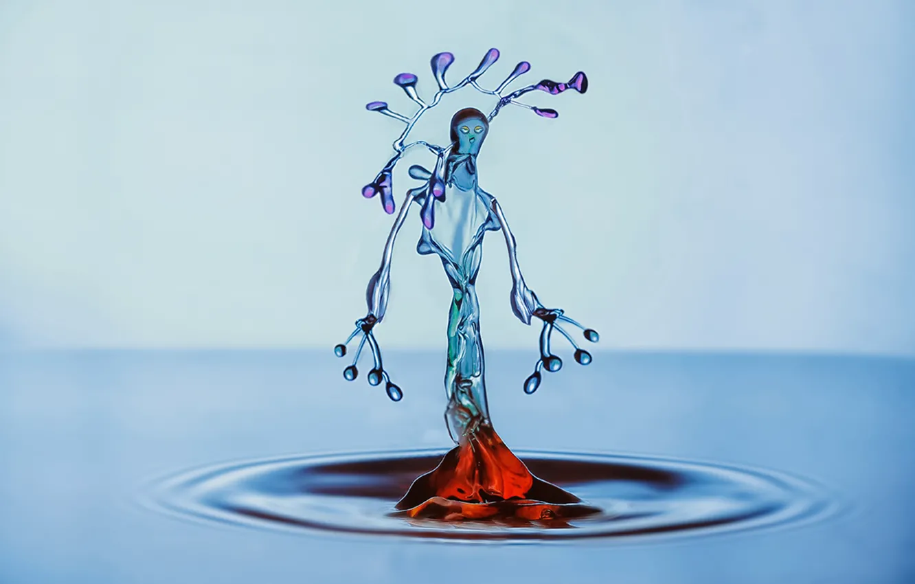 Photo wallpaper water, splash, figures