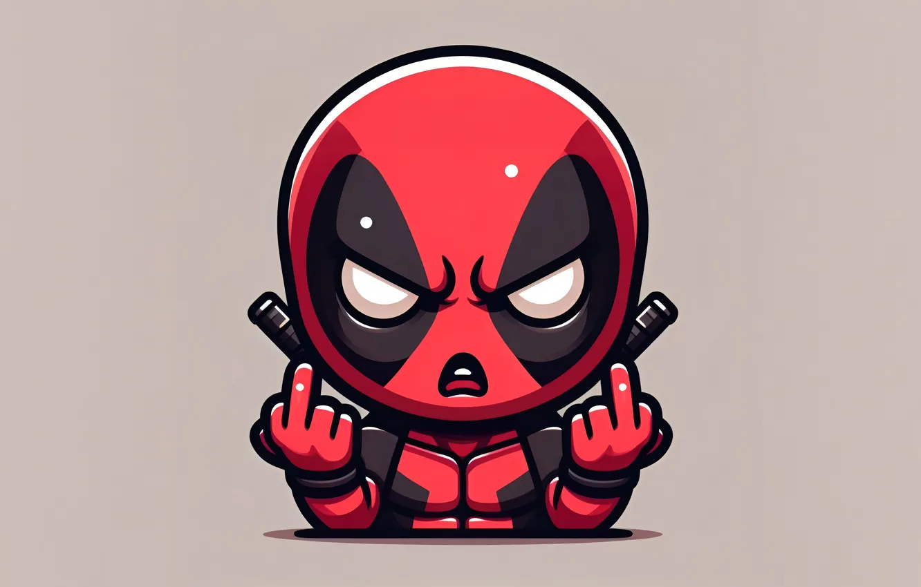 Photo wallpaper art, Deadpool, angry