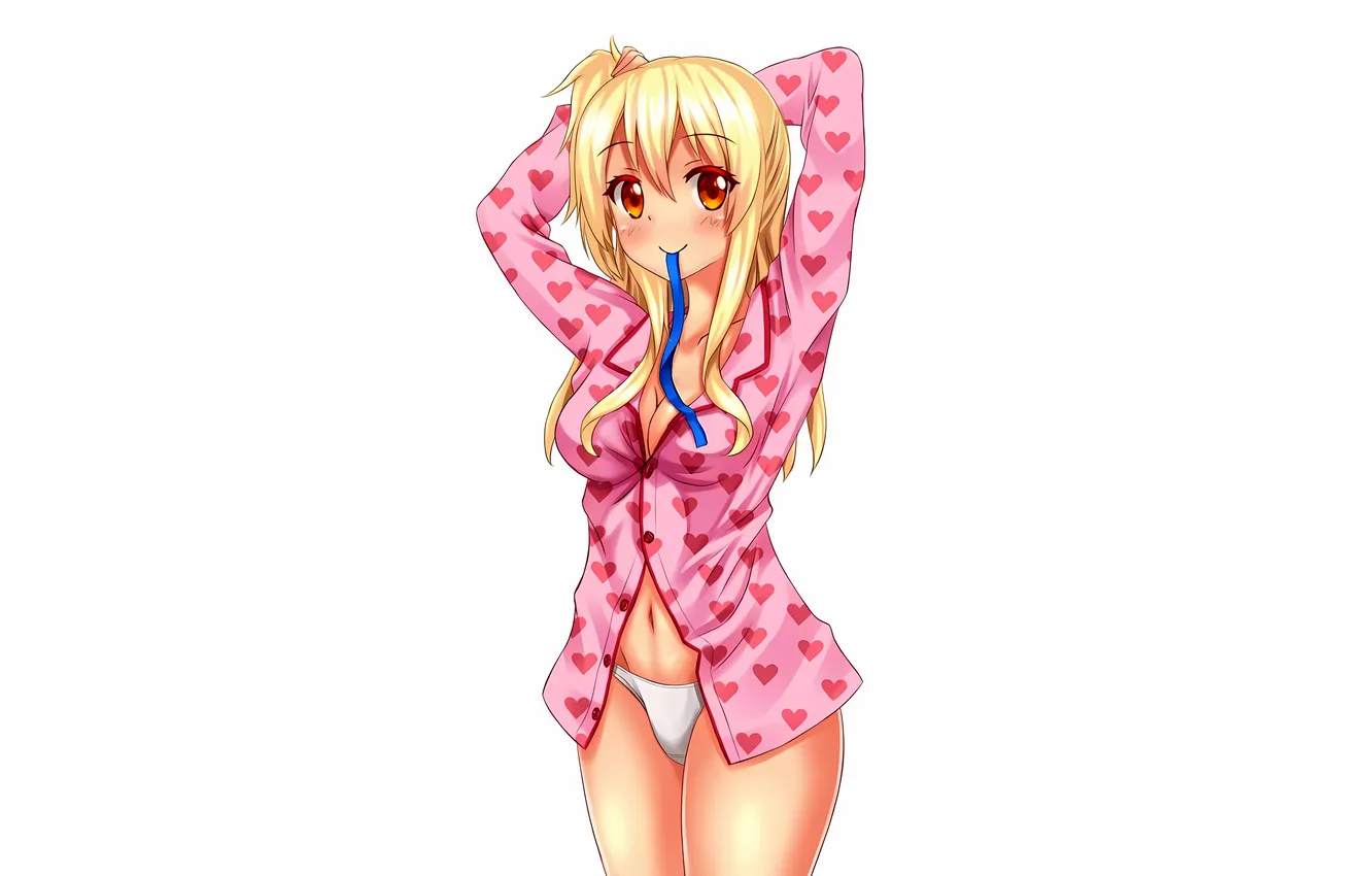 Photo wallpaper girl, sexy, lingerie, cleavage, panties, long hair, boobs, anime