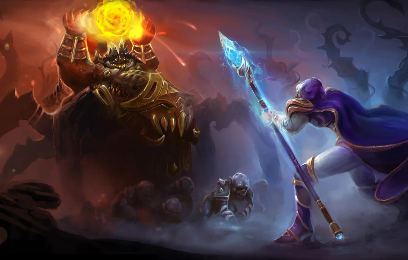 Photo wallpaper warcraft, Jaina Proudmoore, Heroes of the Storm, Azmodan