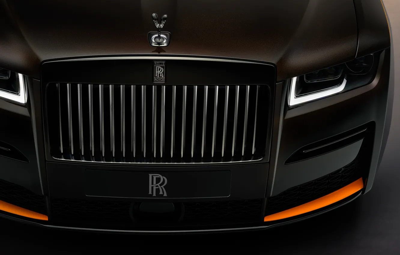 Photo wallpaper Rolls-Royce, Ghost, close-up, grille, Rolls-Royce Black Badge Ghost