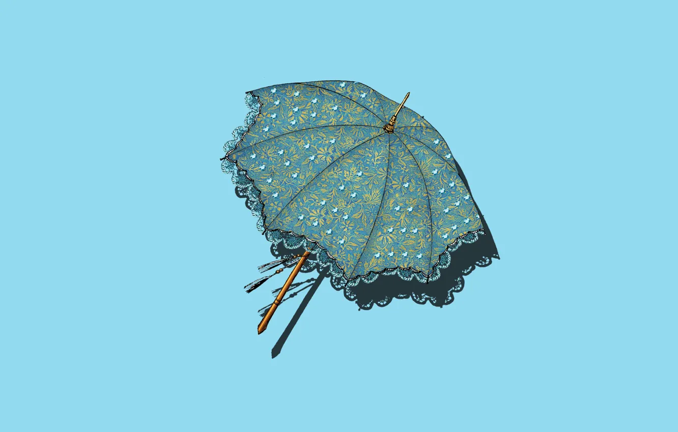 Photo wallpaper retro, umbrella, minimalism, umbrella, vintage