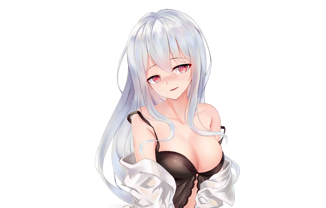 Photo wallpaper girl, sexy, lingerie, cleavage, long hair, boobs, anime, beautiful