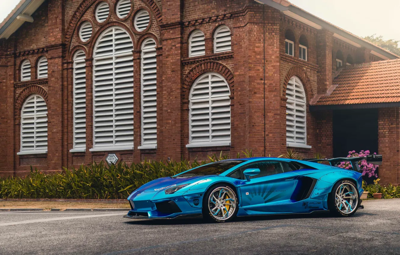 Photo wallpaper Blue, Tuning, Aventador