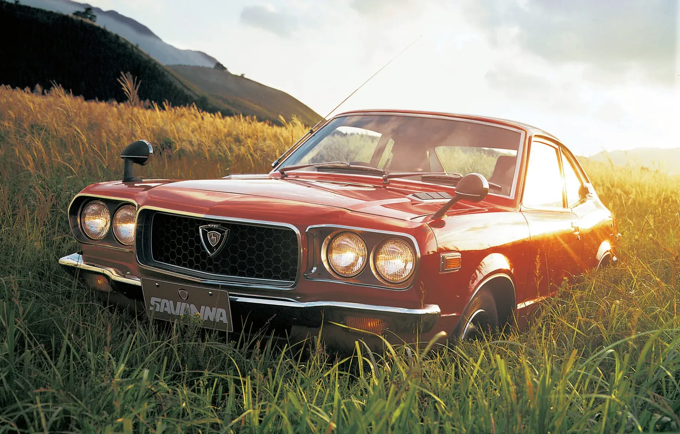 Photo wallpaper field, machine, retro, Savannah, Mazda
