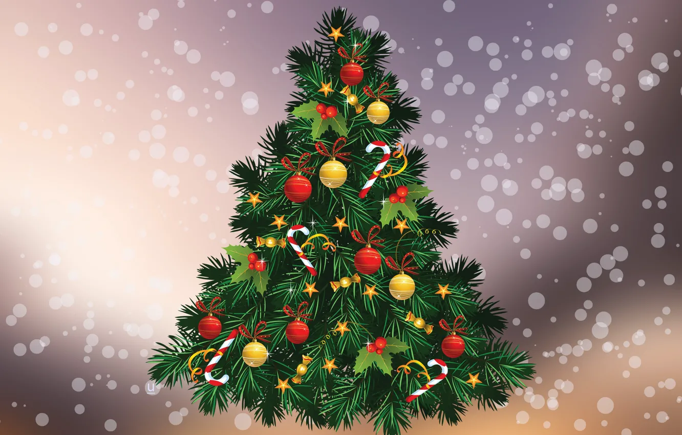 Photo wallpaper Graphics, Choinka, Christmas